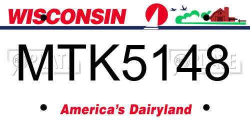 MTK5148 Wisconsin License Plate