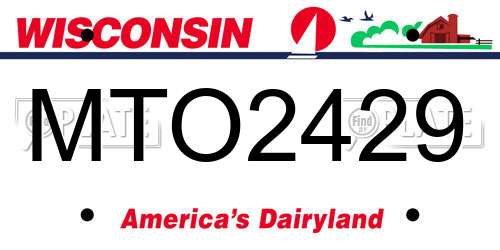 MTO2429 Wisconsin License Plate