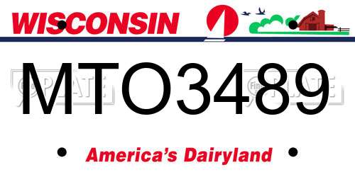 MTO3489 Wisconsin License Plate