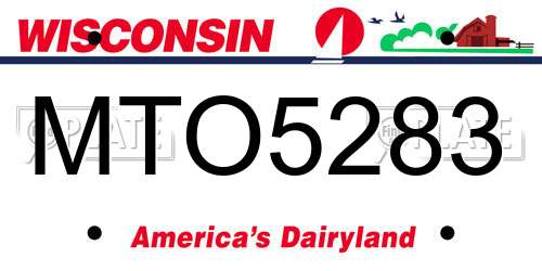 MTO5283 Wisconsin License Plate