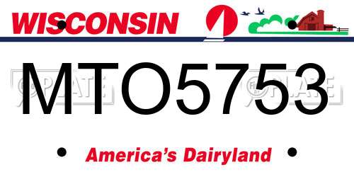 MTO5753 Wisconsin License Plate