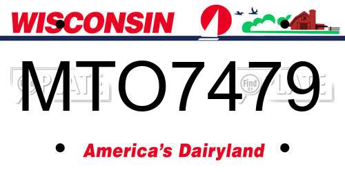 MTO7479 Wisconsin License Plate