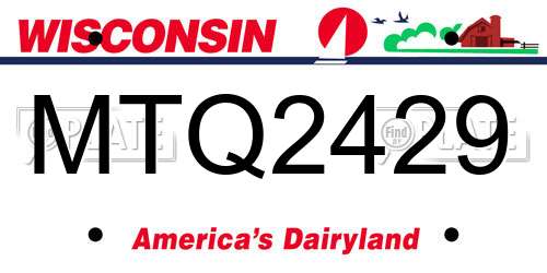 MTQ2429 Wisconsin License Plate