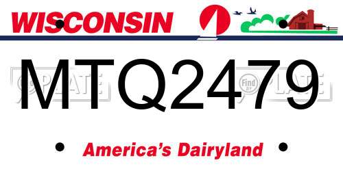 MTQ2479 Wisconsin License Plate