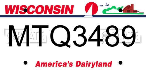 MTQ3489 Wisconsin License Plate