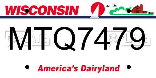 MTQ7479 Wisconsin License Plate