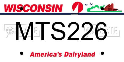 MTS226 Wisconsin License Plate