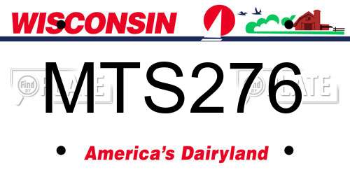 MTS276 Wisconsin License Plate