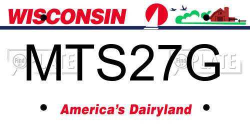 MTS27G Wisconsin License Plate