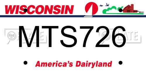MTS726 Wisconsin License Plate
