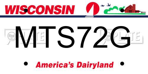 MTS72G Wisconsin License Plate