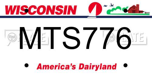 MTS776 Wisconsin License Plate