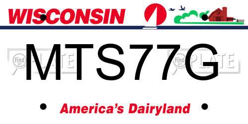 MTS77G Wisconsin License Plate