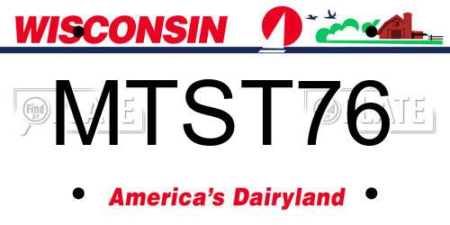 MTST76 Wisconsin License Plate