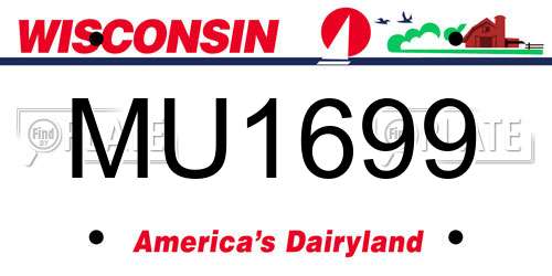 MU1699 Wisconsin License Plate