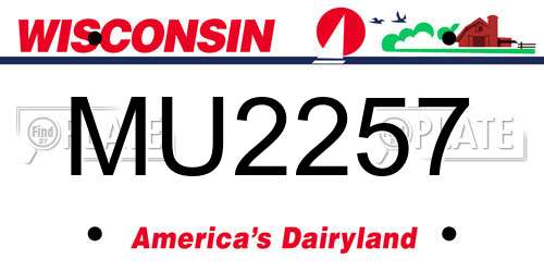 MU2257 Wisconsin License Plate