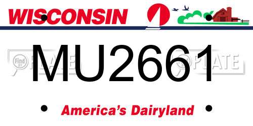 MU2661 Wisconsin License Plate