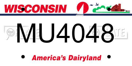 MU4048 Wisconsin License Plate