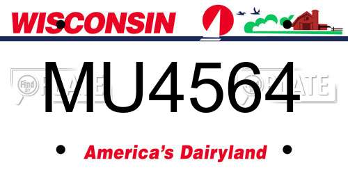 MU4564 Wisconsin License Plate
