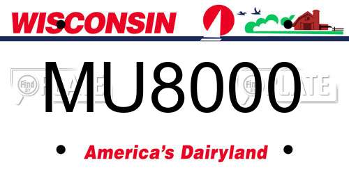 MU8000 Wisconsin License Plate