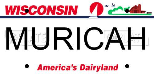 MURICAH Wisconsin License Plate