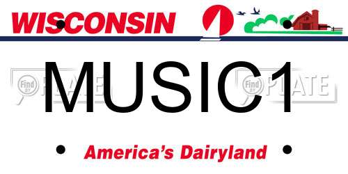 MUSIC1 Wisconsin License Plate
