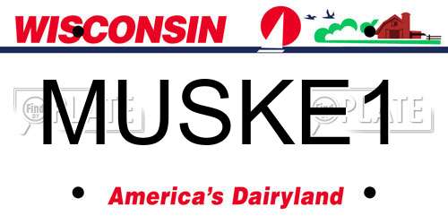 MUSKE1 Wisconsin License Plate