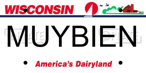 MUYBIEN Wisconsin License Plate