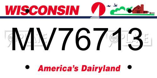 MV76713 Wisconsin License Plate