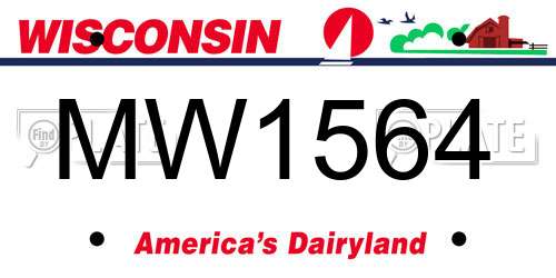 MW1564 Wisconsin License Plate