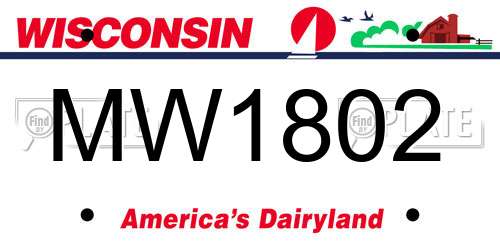 MW1802 Wisconsin License Plate