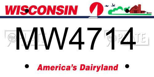 MW4714 Wisconsin License Plate