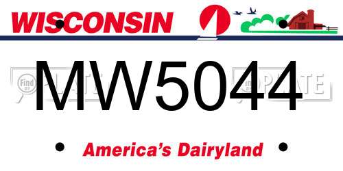 MW5044 Wisconsin License Plate