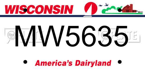 MW5635 Wisconsin License Plate
