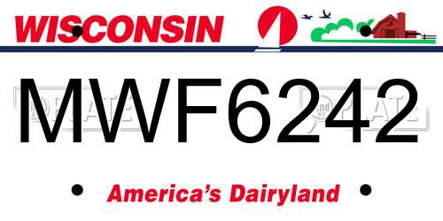 MWF6242 Wisconsin License Plate