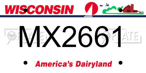 MX2661 Wisconsin License Plate