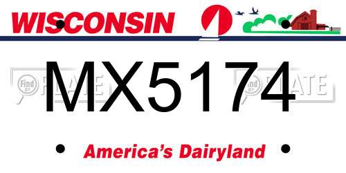 MX5174 Wisconsin License Plate