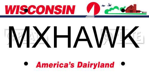 MXHAWK Wisconsin License Plate