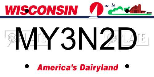 MY3N2D Wisconsin License Plate