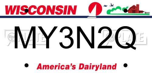 MY3N2Q Wisconsin License Plate