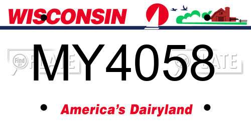 MY4058 Wisconsin License Plate