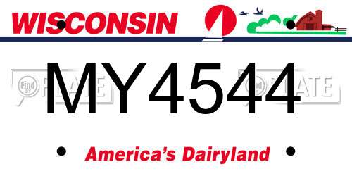 MY4544 Wisconsin License Plate