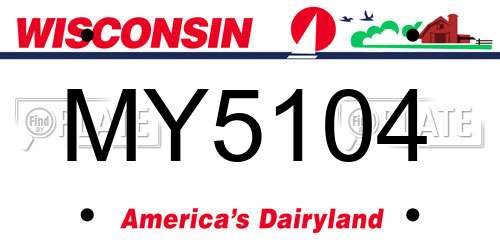 MY5104 Wisconsin License Plate