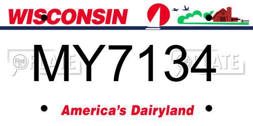 MY7134 Wisconsin License Plate