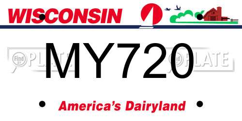 MY720 Wisconsin License Plate