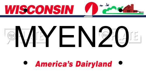 MYEN20 Wisconsin License Plate