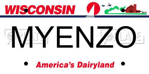 MYENZO Wisconsin License Plate