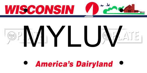 MYLUV Wisconsin License Plate