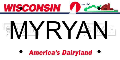 MYRYAN Wisconsin License Plate