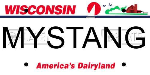 MYSTANG Wisconsin License Plate